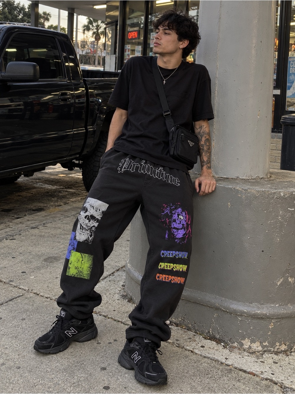 Primitive x Creepshow Creep Sweatpants Large Black Horror Graphic Joggers